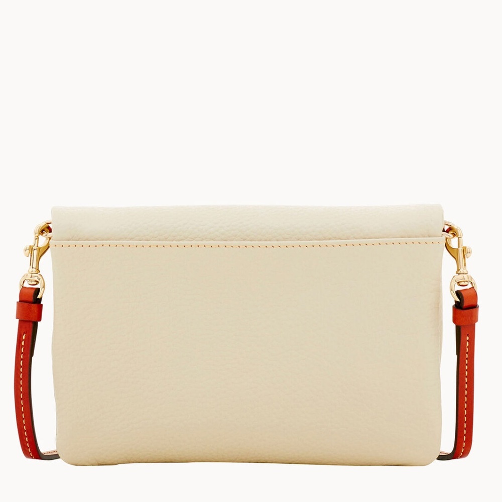 Dooney & Bourke Pebble Grain Foldover Zip Crossbody - Bone - Picture 3 of 5